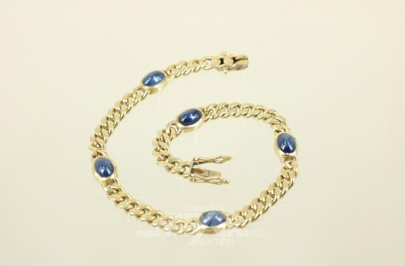 Flachpanzer-Armband, 585er GG,