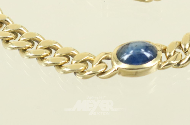 Flachpanzer-Armband, 585er GG,