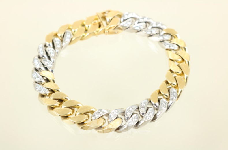 breites Flachpanzer-Armband, 750er GG/WG