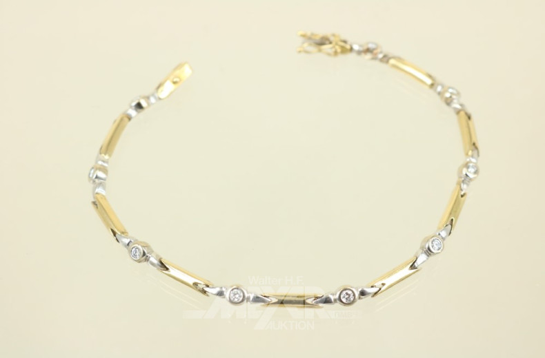 Armband, 750er GG/WG, rhodiniert,