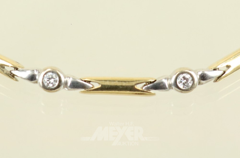 Armband, 750er GG/WG, rhodiniert,