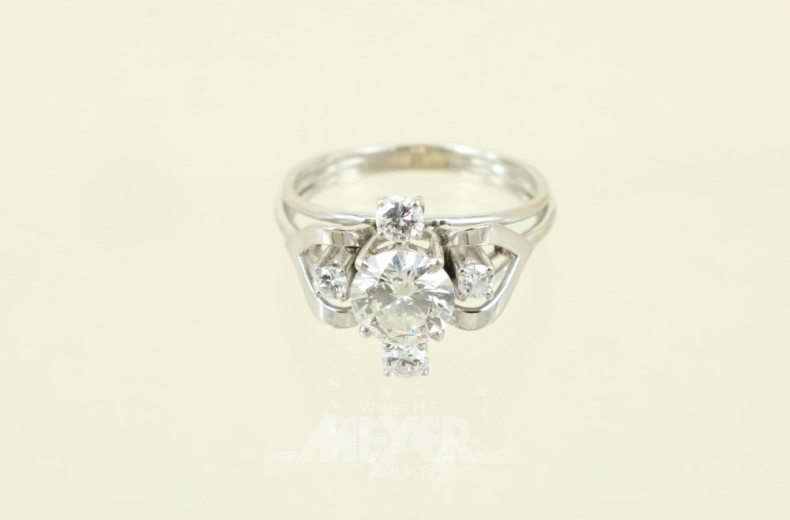 Damenring, Platin, besetzt mit