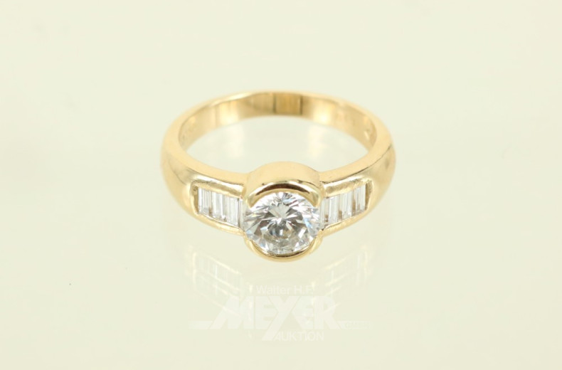 Damenring, 750er GG, schmale Bandring-