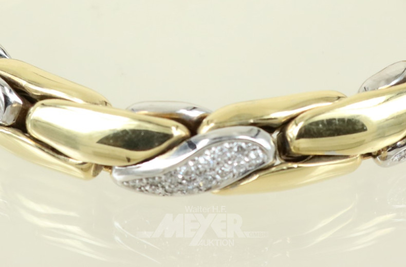 Armband, 585er GG, ca. 58,5 g.,