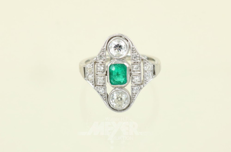 Damenring, vermutl. Platin, Art Deco