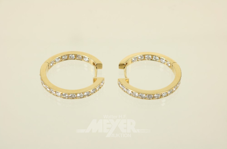 Paar Creolen, 750er GG, innen und außen