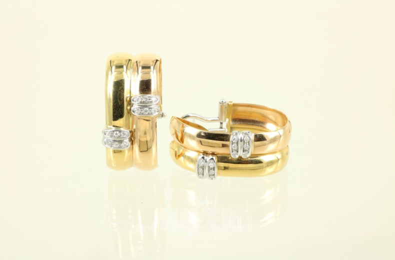 Paar Creolen, 750er GG, ca. 13 g.,