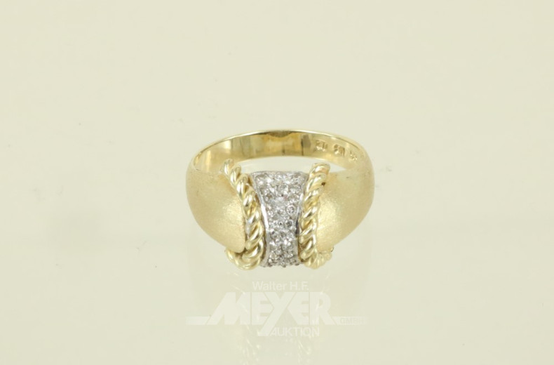 Ring, 585er GG, mattiert, ca. 5 g.,