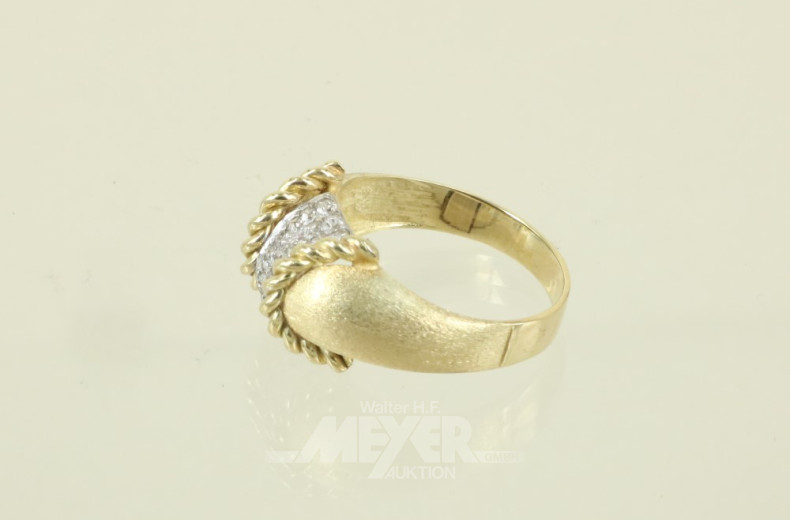 Ring, 585er GG, mattiert, ca. 5 g.,