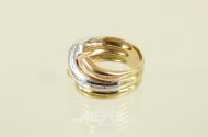 breiter Ring, 750er GG/WG/RG, ca. 10 g.