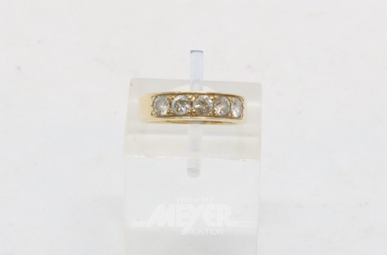 Bandring, 585er GG, ca. 5 g., besetzt