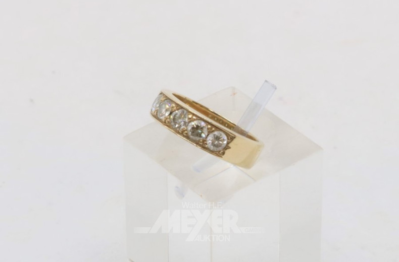 Bandring, 585er GG, ca. 5 g., besetzt