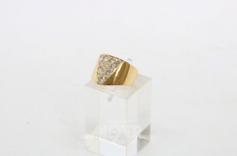 Ring, V-förmig, 750er GG, ca. 11 g.,
