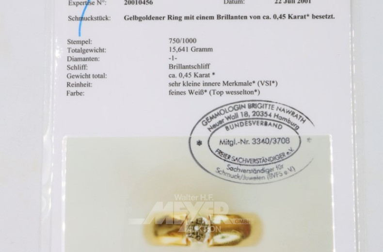 Spannring, 750er GG, ca. 15 g.,