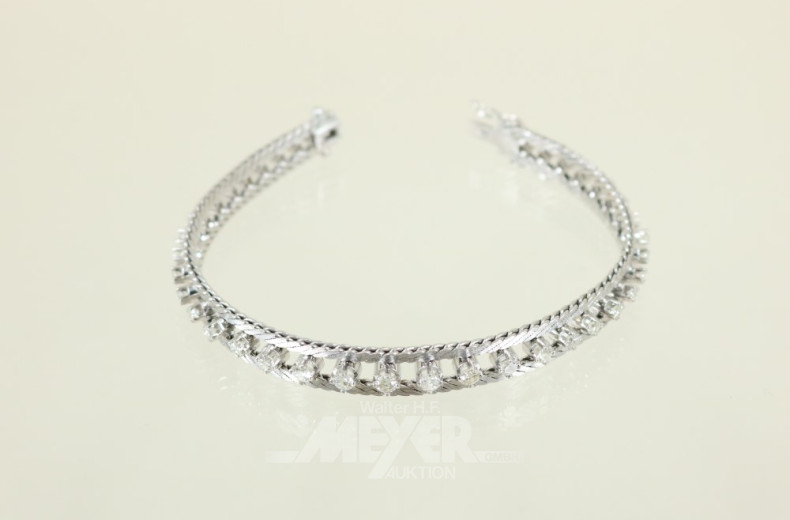 Armband, 750er WG, in der Mitte besetzt