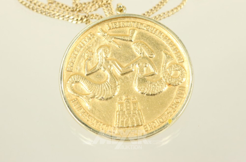Kette, 750er GG, mit Anhänger-Medaille