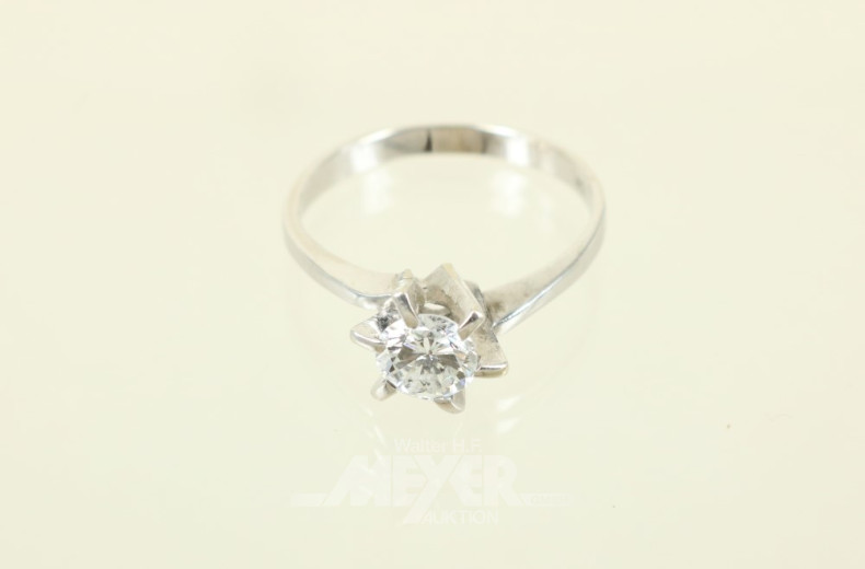 Damenring, 585er WG, besetzt mit