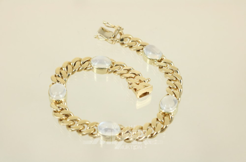 Flachpanzerarmband, 585er GG,