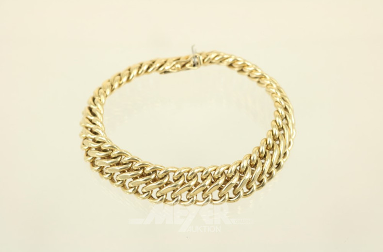 Doppelpanzer-Armband, 750er GG,