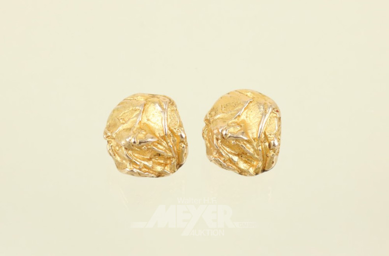 Paar Ohrclips ''LAPPONIA'', 585er GG,