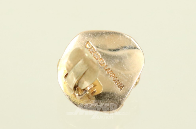 Paar Ohrclips ''LAPPONIA'', 585er GG,