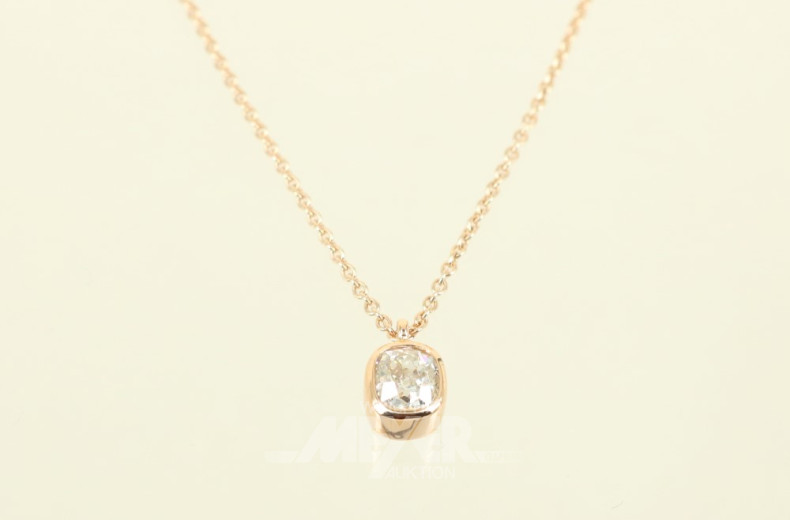 Anhänger, 750er Roségold, besetzt mit