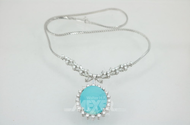 Collier, 585er WG, im Vorderteil besetzt