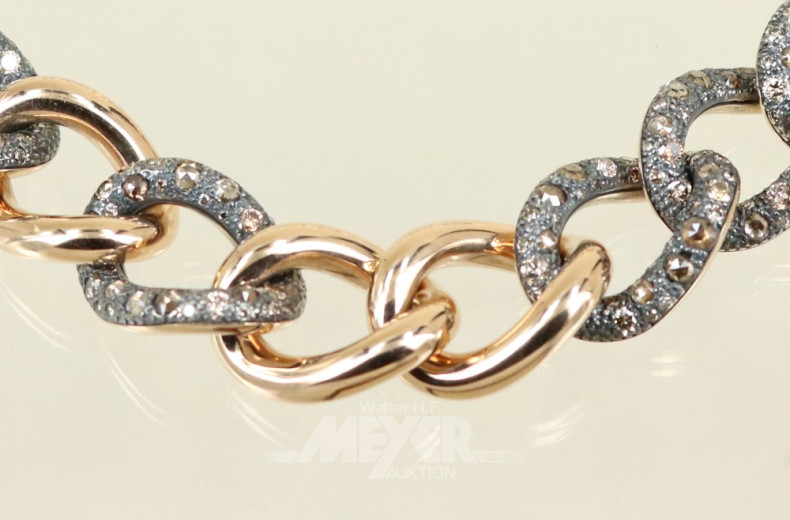 Gliederhalskette, 750er Roségold,