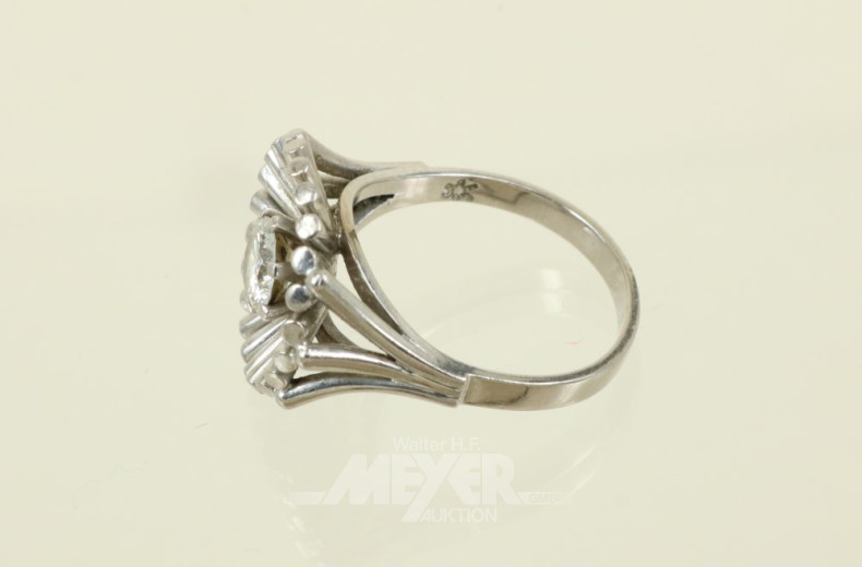 Damenring, 585er WG, besetzt mit