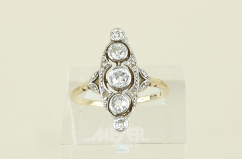 Damenring, 585er GG, Art Deco Stil,