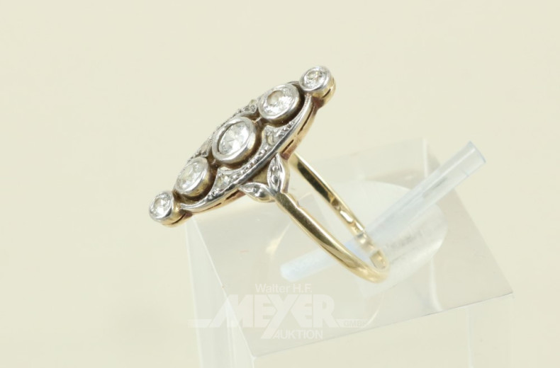 Damenring, 585er GG, Art Deco Stil,