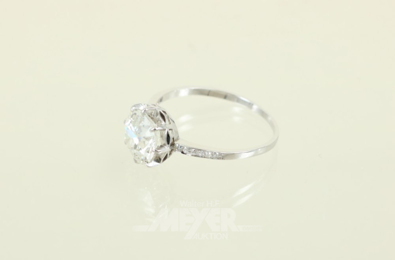 Damenring, 750er WG oder Platin, besetzt