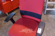 Armlehn-Bürodrehstuhl, Bezug Stoff rot