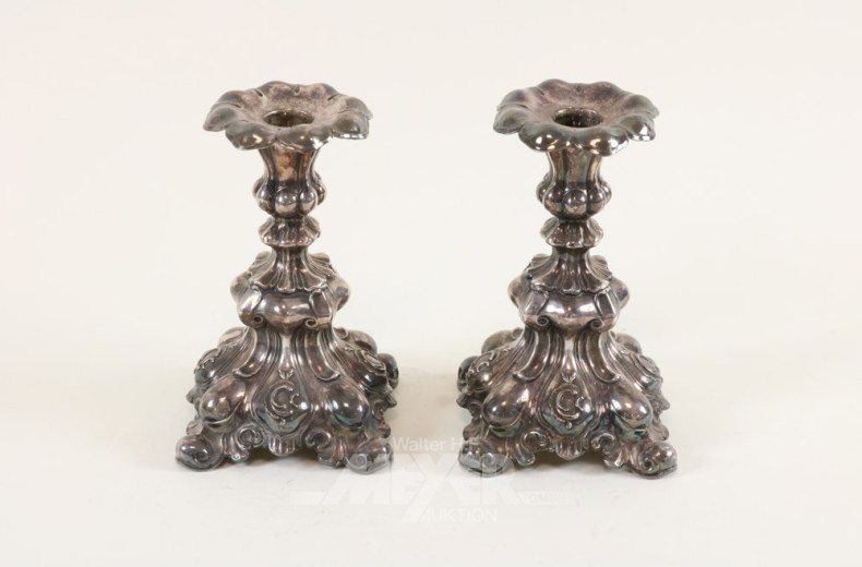 Paar Tischleuchter Silber, Schweden