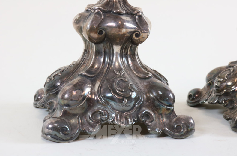 Paar Tischleuchter Silber, Schweden