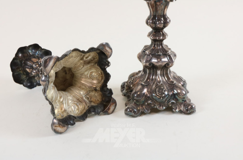 Paar Tischleuchter Silber, Schweden