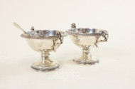 Paar Gewürzschälchen, Silber,