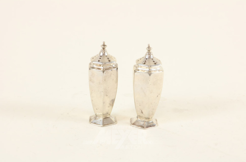 Paar kl. Gewürzstreuer, Silber,