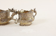 Paar Gewürzschälchen, Silber,