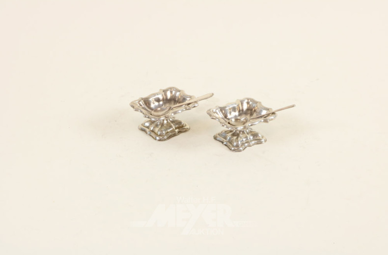 Paar kl. Gewürzschälchen, Silber