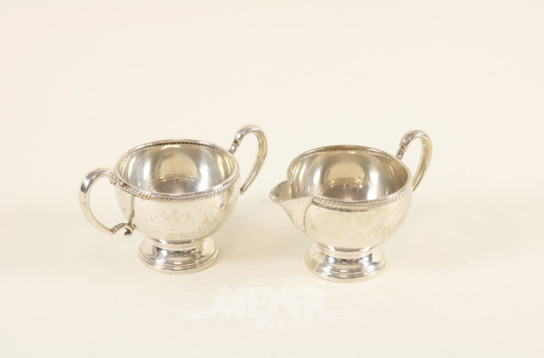 Zucker-Rahmen-Set, 2-tlg., Silber,