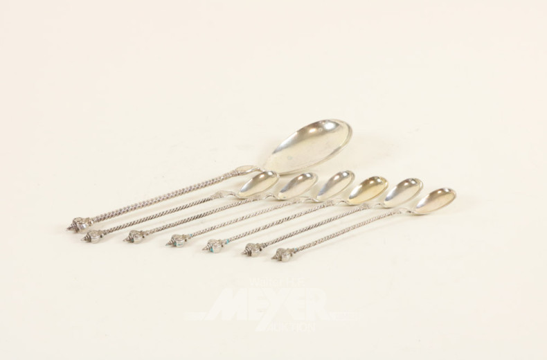 Posten Dessertlöffel, Silber,