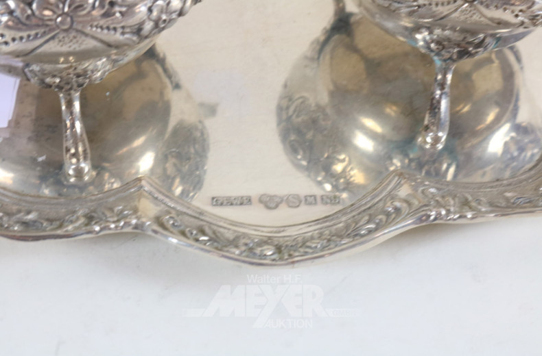 Paar Gewürzschälchen mit Tablett,