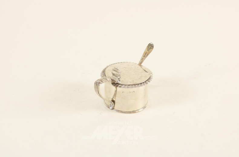 Konfitüren-Deckeldose, Silber, England