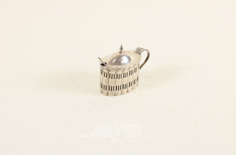 Konfitüren-Deckeldose, Silber, England