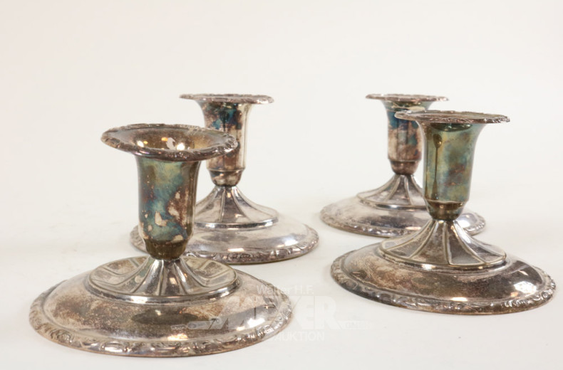 4 kl. Tischleuchter Silber,