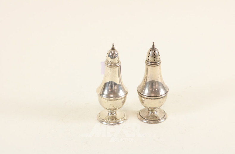 Paar Gewürzstreuer, 925er Sterling-