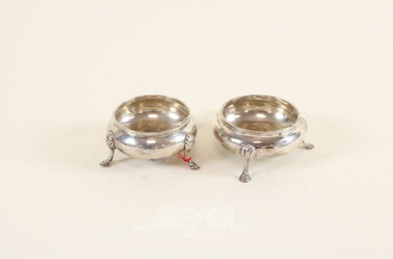 Paar Gewürzschälchen auf 3 Füßen,