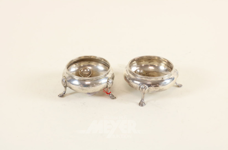 Paar Gewürzschälchen auf 3 Füßen,