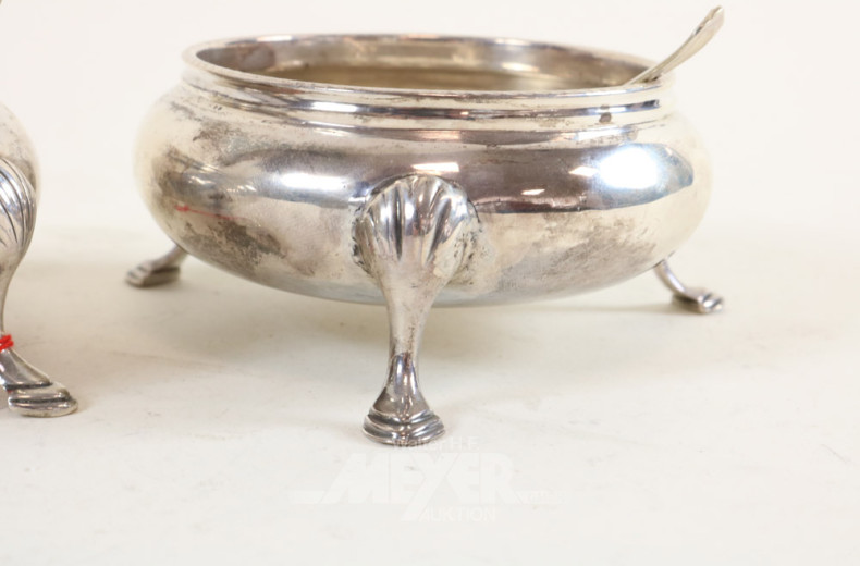 Paar Gewürzschälchen auf 3 Füßen,